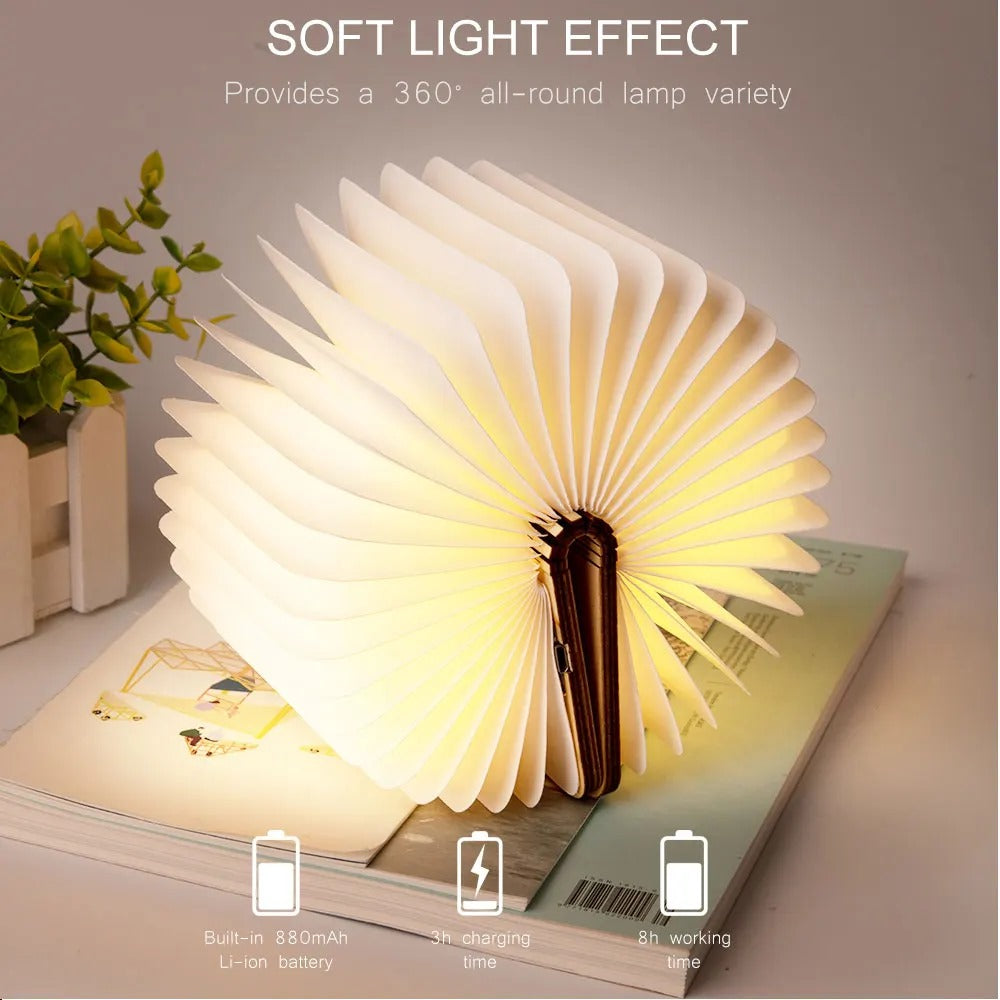 Lumina folding book lamp